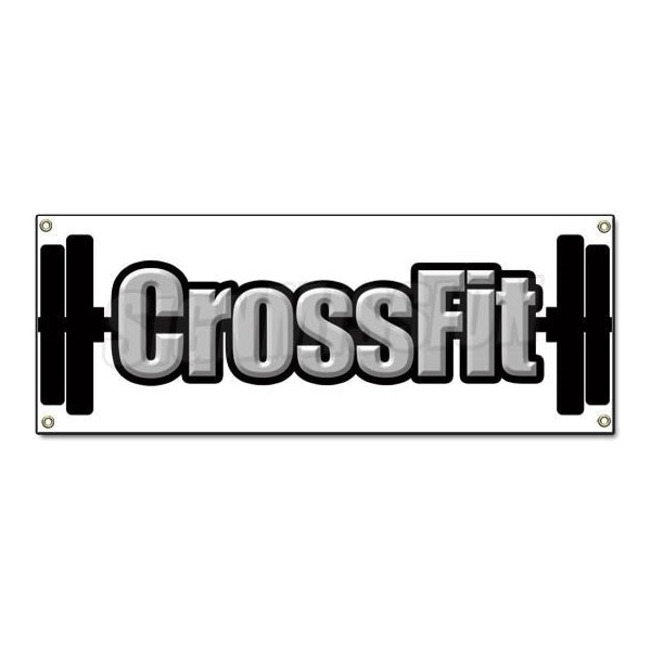 CROSSFIT BANNER SIGN core strength conditioning program nutrition exercise gym